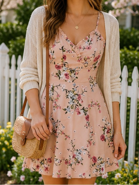 Francesca's Collections Dresses & Skirts - Women’s small pink floral mini dress from Francesca‘s